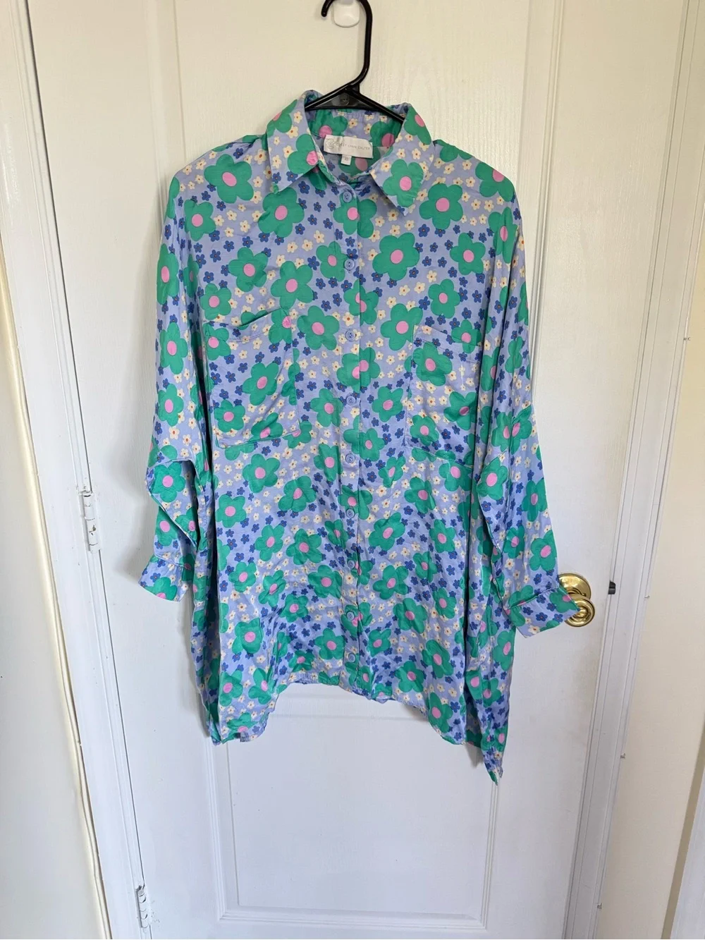 Anthropologie Floral Mini Dress in Aqua, Lavender & Pink - Picture 2 of 7